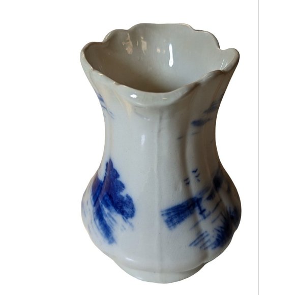 Delft Blue White Dunn Bennett Burslam Vase Crazing - Picture 4 of 7